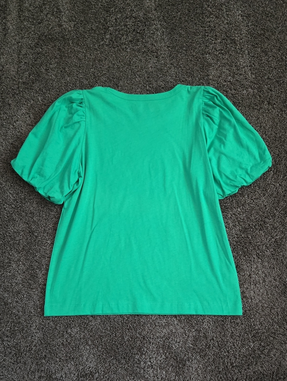 NEW Ann Taylor Loft Green Puff Sleeve Top M - Picture 4 of 5